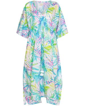 NoLoGo-chic Embellished Cotton Kaftan Dress - Blue