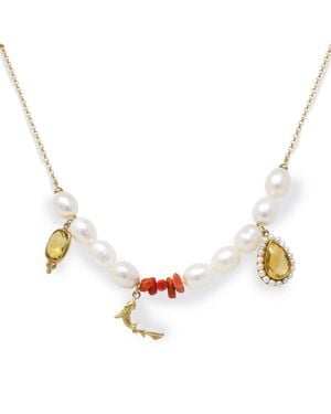 Vintouch Italy Goldfish Lucky Charm Necklace - Metallic
