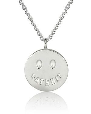Cartography Eat Shit Smiley Necklace - Metallic