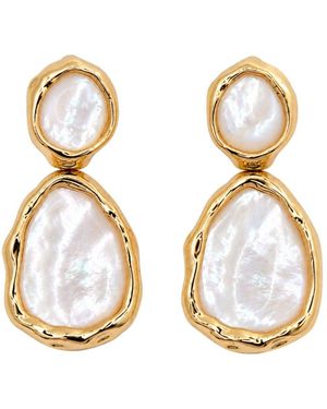 Uchi and Soto Neutrals Shinju Mother Of Pearl Oversized Drop Earrings - Metallic