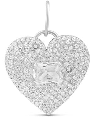 SHYMI Pave Heart & Stone Charm - Metallic