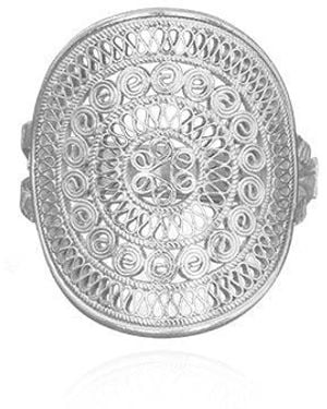 Far East Jewelry Handcrafted Drumbeat Ring - Grey
