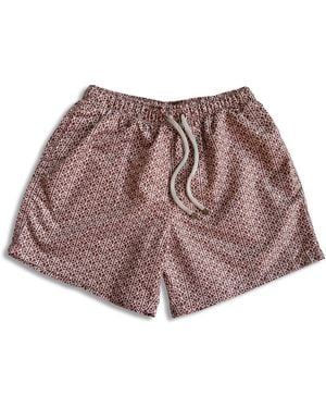 Bdxy Studio Neutrals The Extra Swimshorts Repeat Caramel - Red