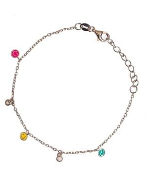 Ebru Jewelry Smiley Face Sterling & Diamond Bracelet - Metallic