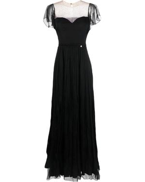 Nissa Crystal-Embellished Silk Dress - Black