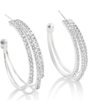 Hzmer Jewelry The Harsha Crystal Studded Hoop Earrings - White
