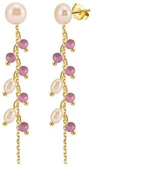 Shaded the Label Lunari Mica & Pearl Beaded Earrings - Metallic