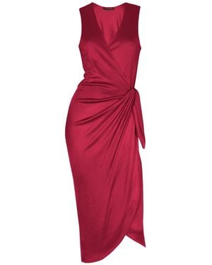 Me & Thee Heaven Sent Wrap Detail Dress - Red