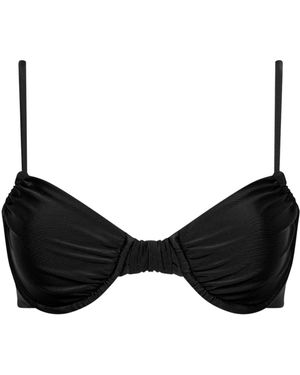 Playaluxe Capri Ruched Underwire Bikini Top - Black