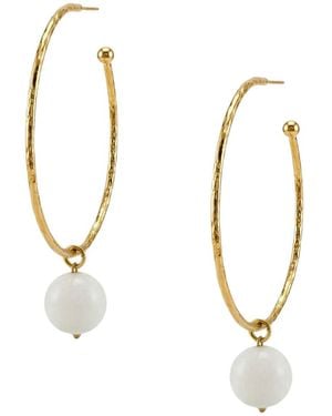 Jaredjamin Medium Hooptastic Stone Drop Hoop Earrings - Metallic