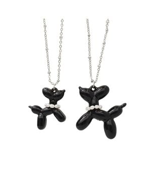 POPORCELAIN Porcelain Balloon Doggie Necklace, Tone - Black