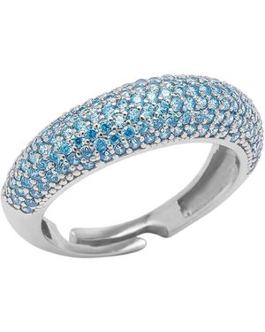 Spero London Pave Sterling Dome Ring - Blue