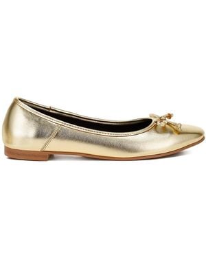 Rag & Co Ipara Bow Detail Metallic Ballerinas
