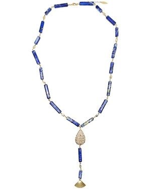 Farra Lapis Y Shape With Tassel Necklace - Brown