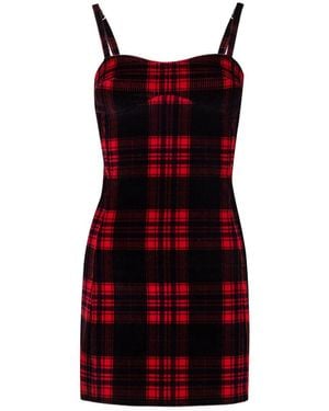 Pcfg Your Itch Plaid Mini Dress - Red
