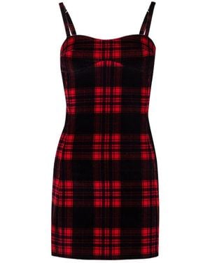 Pcfg Your Itch Plaid Mini Dress - Red