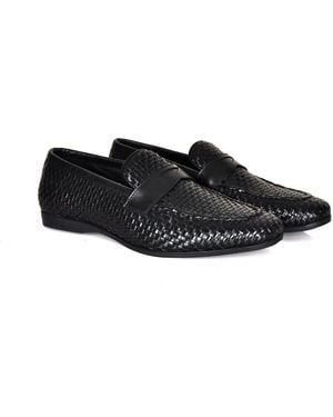 DAVID WEJ Lorenzo Woven Loafers - Black