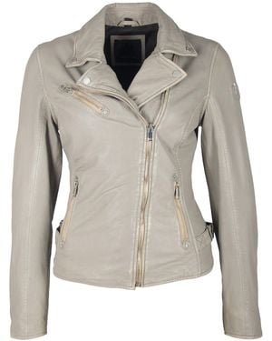 Mauritius Moto Leather Jacket Sofia - Grey