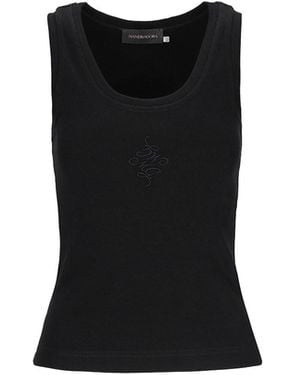 Mandragora Ribbed Cotton Tank Top Caro - Black