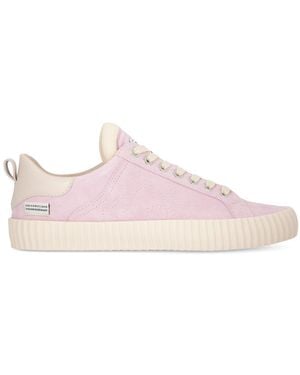 Springa | Unique Vulcanized Sneakers Italian Handmade Wavy Suede Trainers - Pink