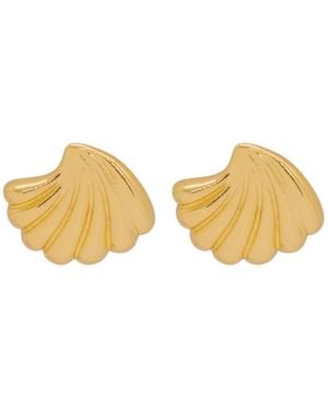VALERIE CHIC Ariel Seashell Stud Earrings 18K - Yellow