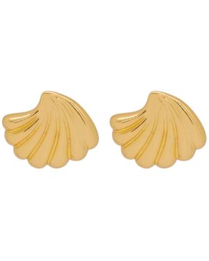 VALERIE CHIC Ariel Seashell Stud Earrings 18K - Yellow