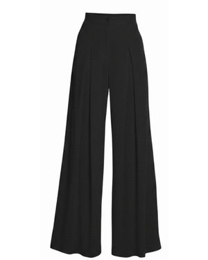 Imaatu Sande High-Waist Wide-Leg Palazzo Viscose-Linen Trousers With Pockets - Black