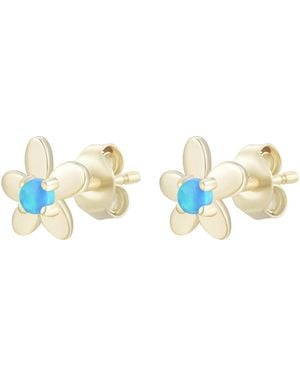 KAMARIA Mini Flower Opal Stud Earrings - Metallic