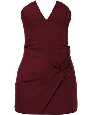 AGGI by HALEWSKI Lavinia Burgundy Wive Strapless Mini Dress - Red