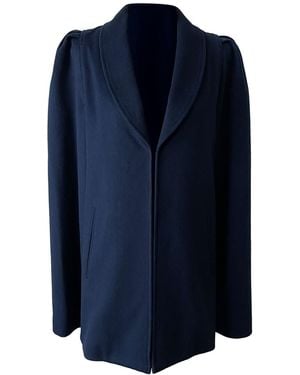 Nina Nieves Wool Cashmere Marina Short Cape - Blue