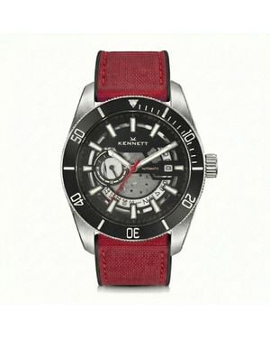 Kennett Watches & Accessories Viktor Automatic Watch Hybrid Sailcloth Strap - Red