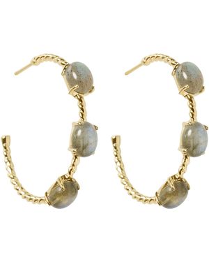 YAA YAA LONDON Yaa Yaa Labradorite Hoops - Metallic