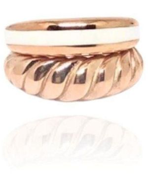 LINYA JEWELLERY Rosa Enamel Ring - White