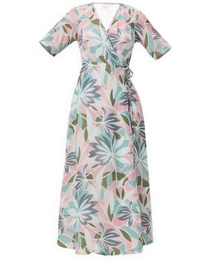 REISTOR Maxi Wrap Dress - Blue
