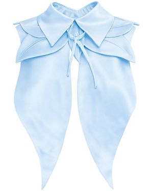 Julia Allert Oversized Satin Bib Collar - Blue