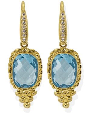 Vintouch Italy Juno Topaz Earrings - Blue