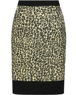 Conquista Animal Print Skirt - Black