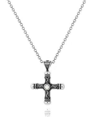 Unaloe Sakros Cross Necklace - Metallic