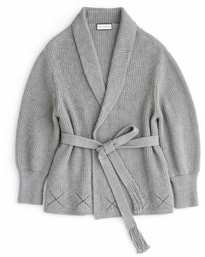 Ren Cordeza Hand Embroidered Knit Cardigan - Grey