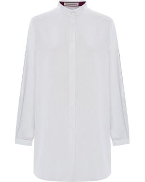 Unexpectedone Shades Of Shirt Matching Soul Mate Side Slit Slim Pants Set - White