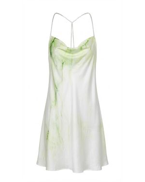 By Noa Rawitz The Naiad Slip Silk Cowl Mini Dress- Light And - Green