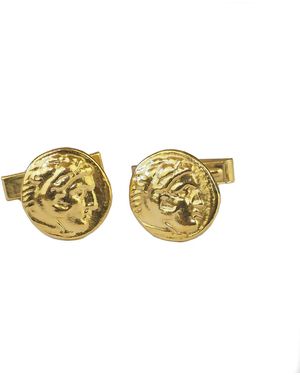 Simon Kemp Jewellers Greek Coin Of Alexander The Great Eighteen Carat On Cufflinks - Metallic