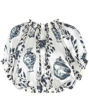 Aguaclara Dynastie Crop Top Blouse - White