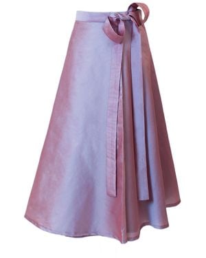 Richa Sharma Neutrals Blush Wrap Around Midi Skirt - Purple
