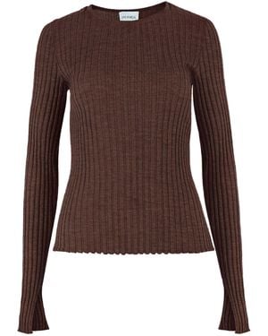 SALANIDA Brera Merino Long-Sleeve Top Chocolate - Brown