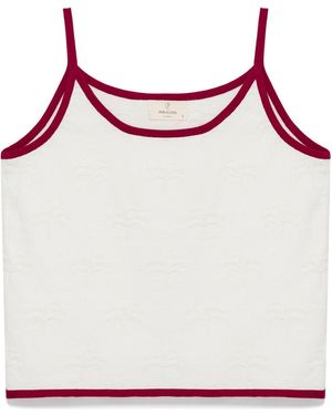 Peraluna Desert Palm Palm Patterned Knit Strapped Top - Pink