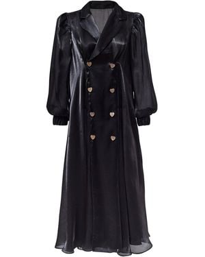 By Moumi Atlantean Coat Pearlised Organdie - Black