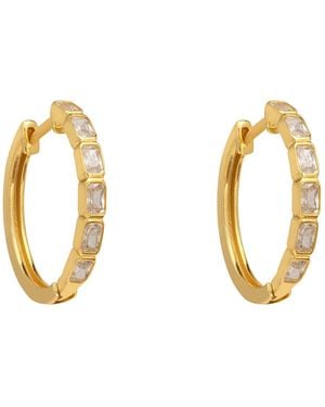 LÁTELITA London Classic Baguette Hoop Earrings - Metallic