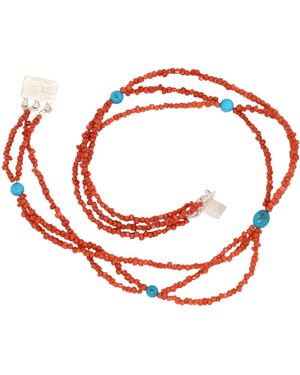 Lori Kaplan Design Coral And Multi Strand Necklace - Red
