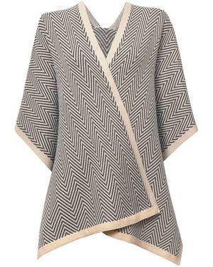 James Lakeland Chevron Knit Wrap - Grey